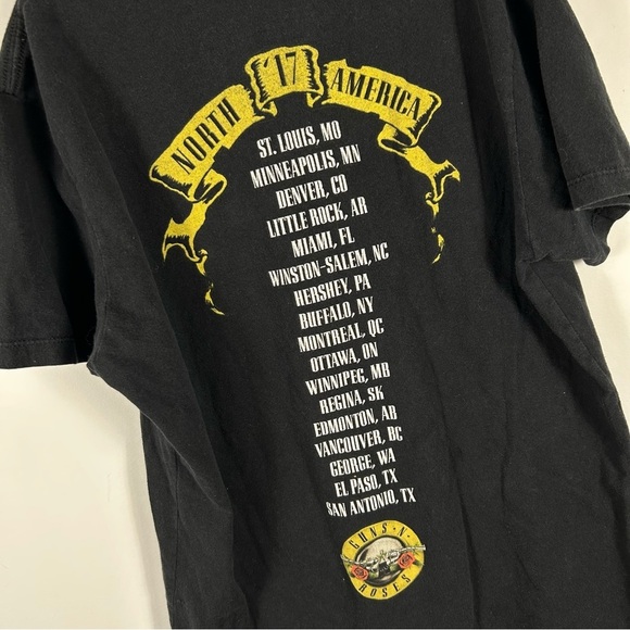 💕Guns n roses Black Graphic T-Shirt with Band Logo kid L - Picture 4 of 10